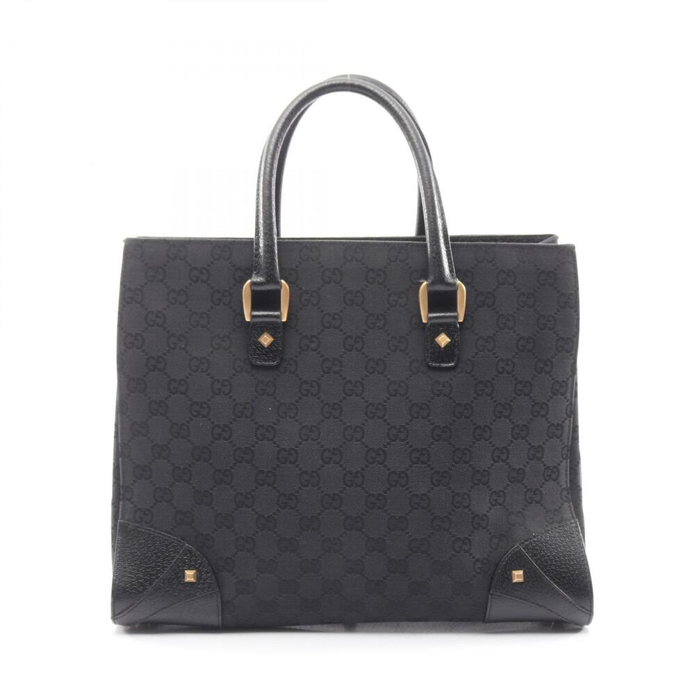 Gucci GG Canvas Shoulder Bag Leather Black